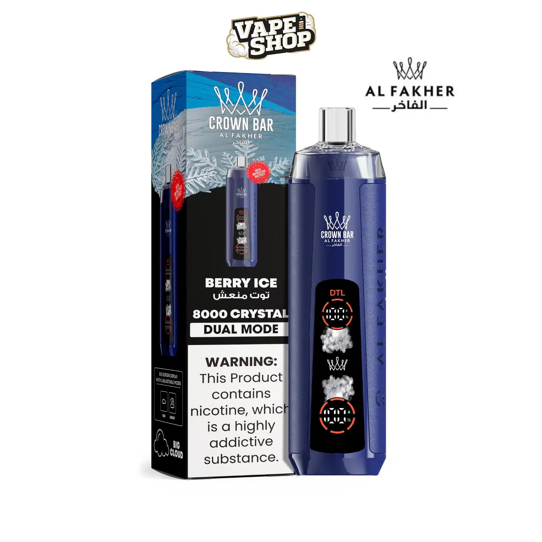 Crown Bar Al Fakher Crystal 8000 Puffs Disposable Vape
