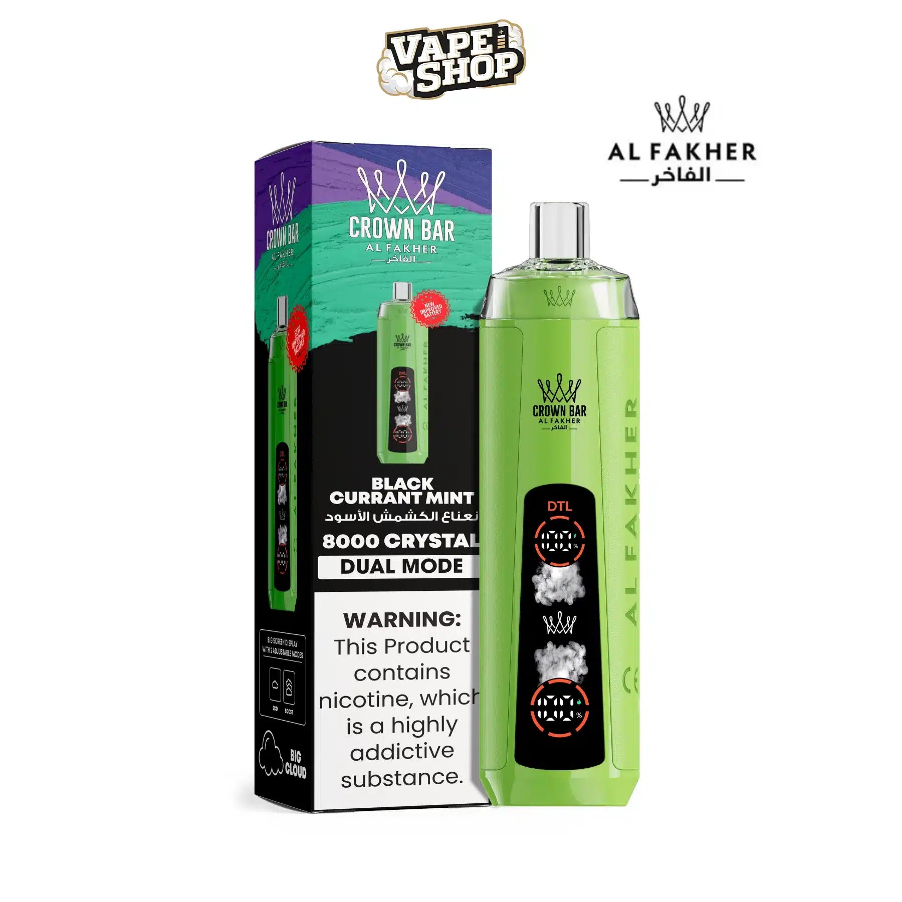 Crown Bar Al Fakher Crystal 8000 Puffs Disposable Vape
