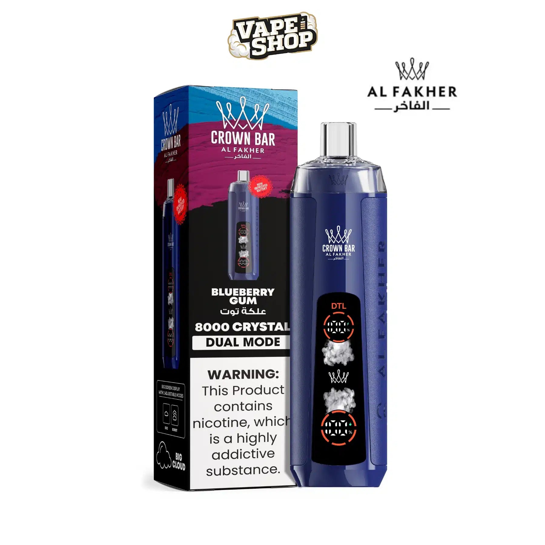 Crown Bar Al Fakher Crystal 8000 Puffs Disposable Vape