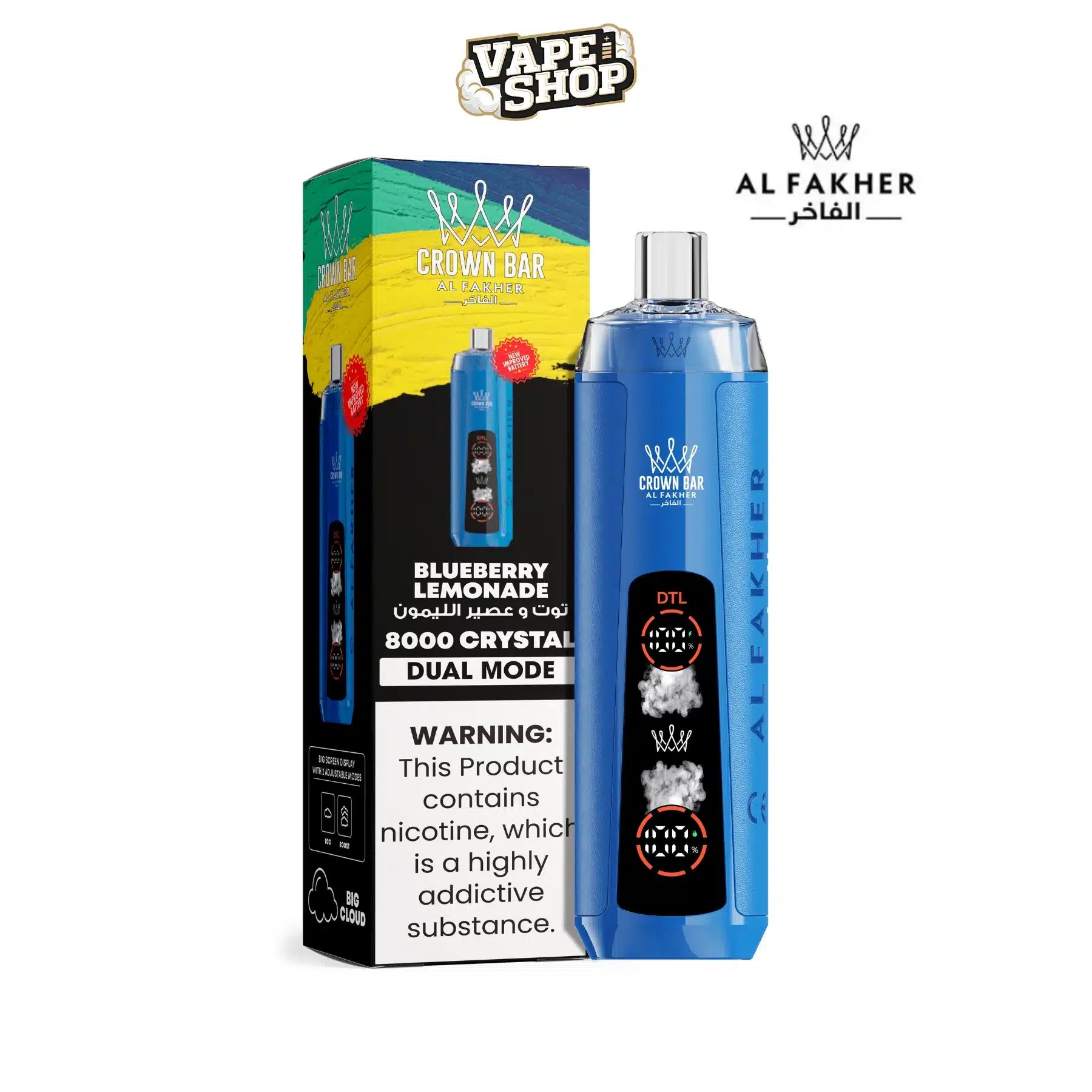 Crown Bar Al Fakher Crystal 8000 Puffs Disposable Vape