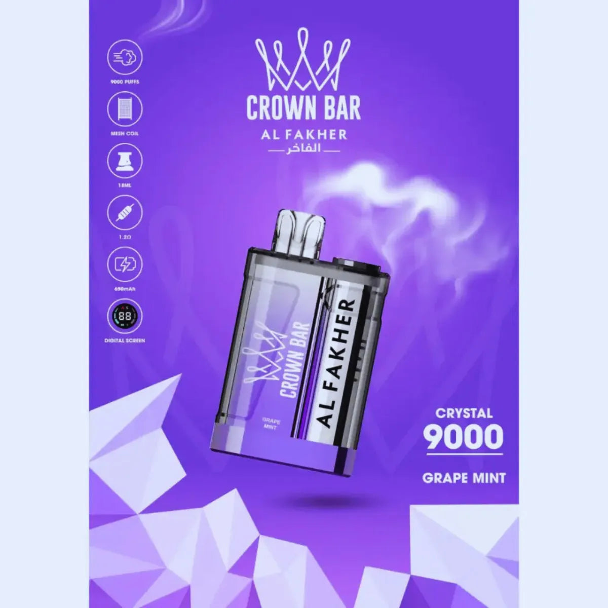 AL FAKHER Crystal 9000 Puffs Disposable Vape In Dubai