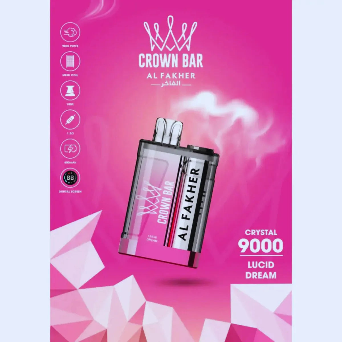 AL FAKHER Crystal 9000 Puffs Disposable Vape In Dubai
