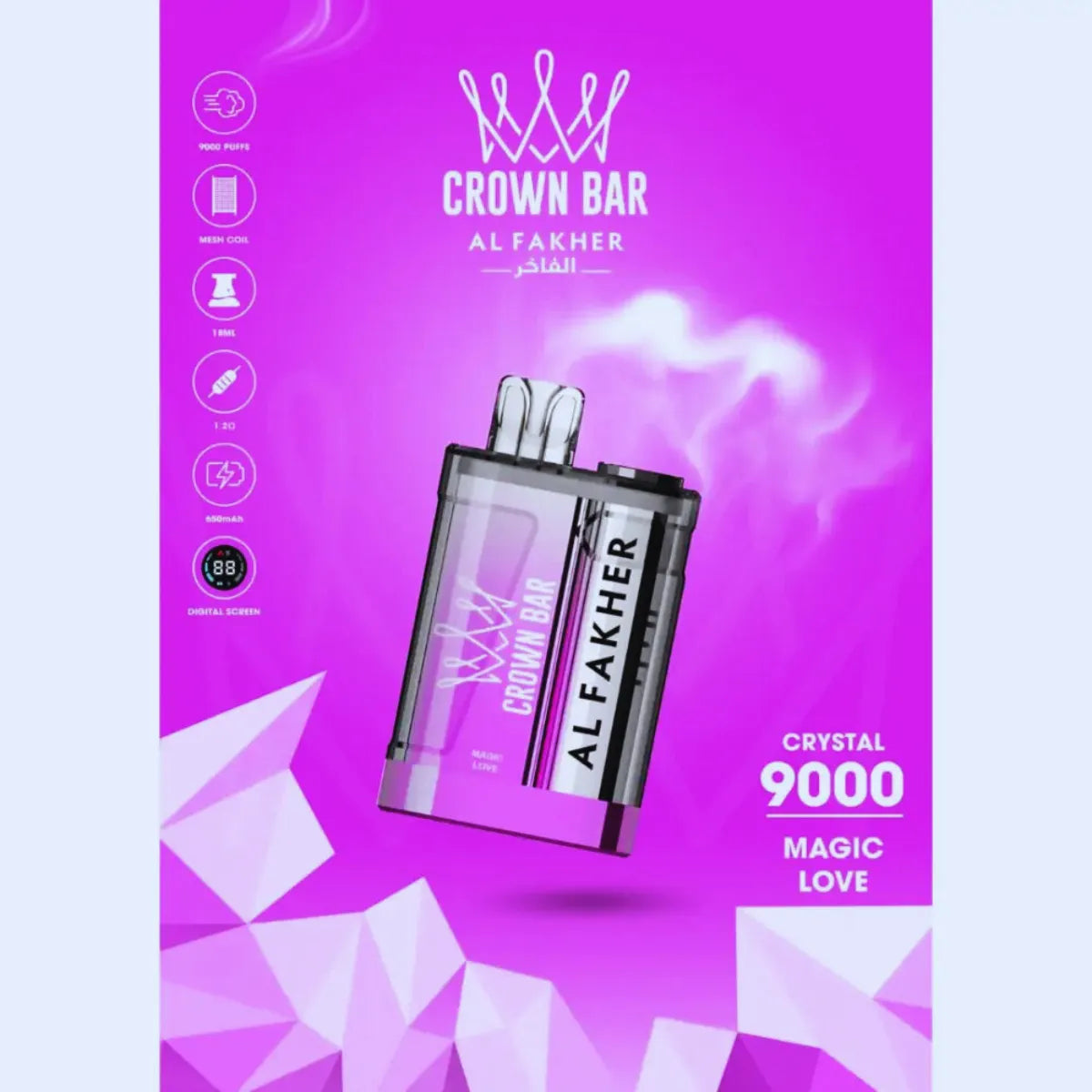 AL FAKHER Crystal 9000 Puffs Disposable Vape In Dubai