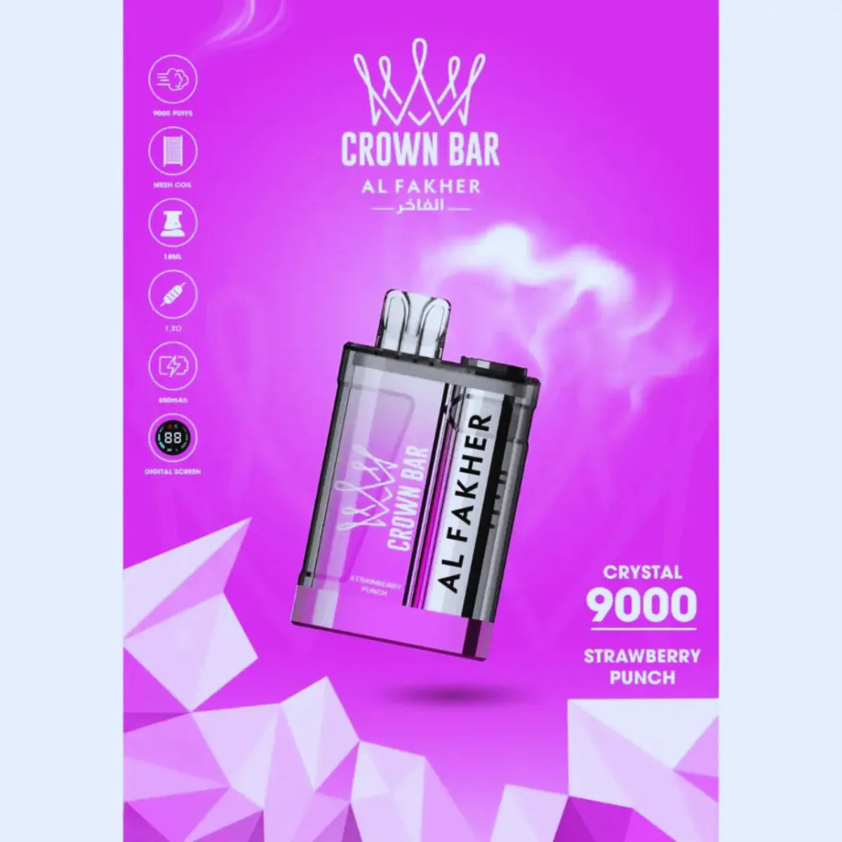 AL FAKHER Crystal 9000 Puffs Disposable Vape In Dubai
