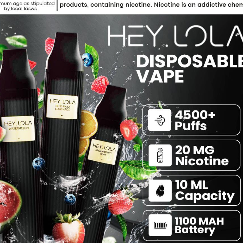 HEY LOLA Disposable UK BRAND 2% 4500 Puffs Vape in Dubai