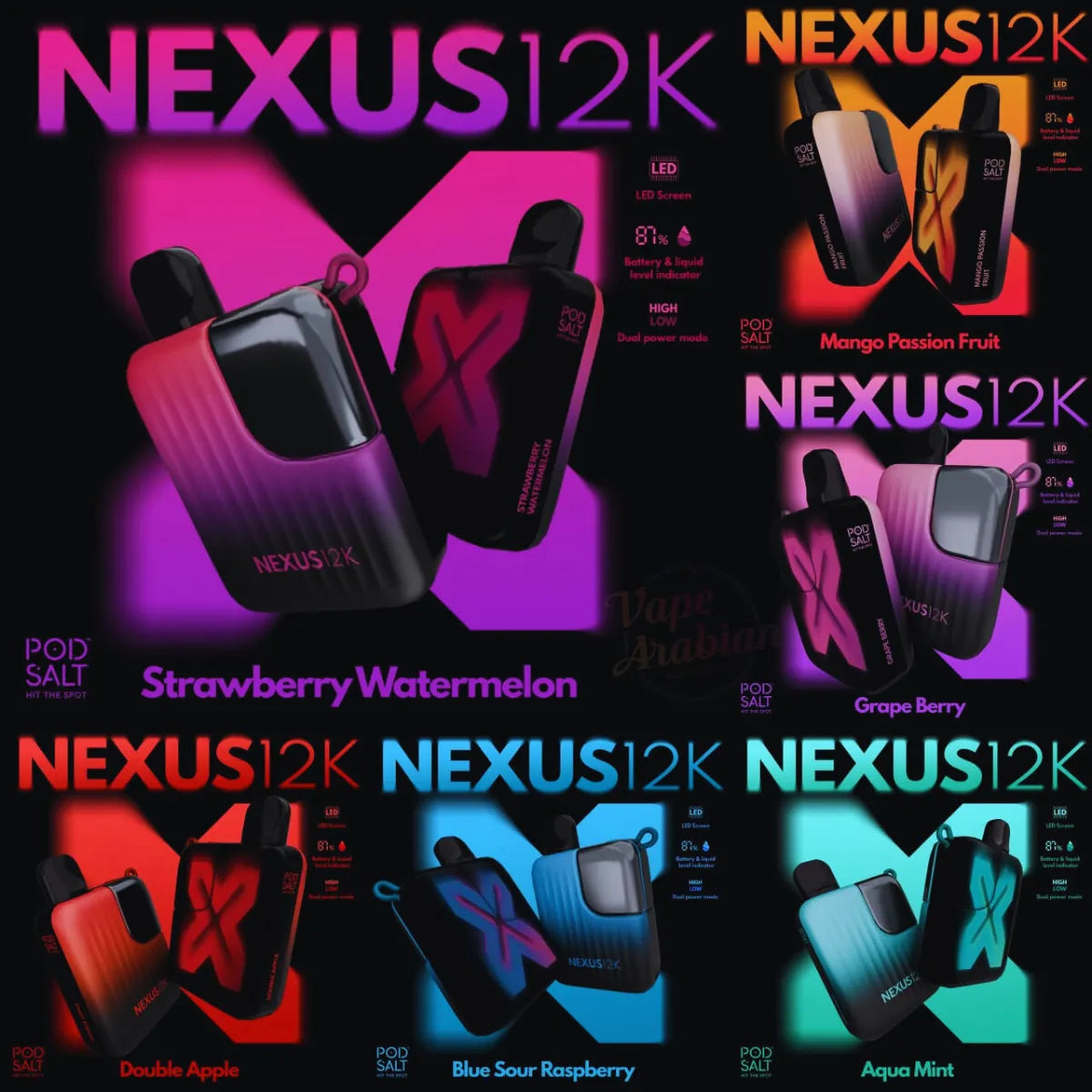 Pod Salt Nexus 12k Puffs Disposable Vape