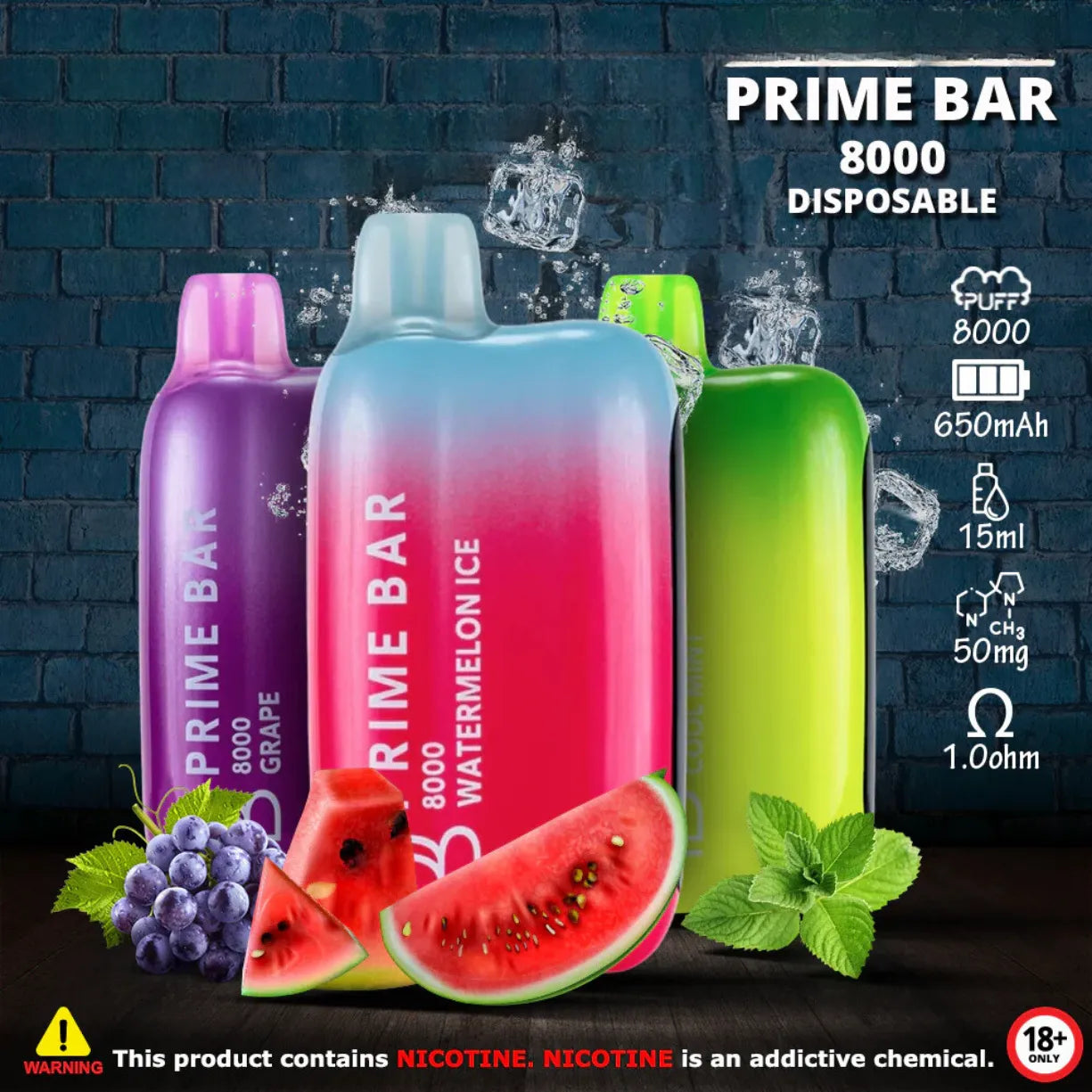 Prime Bar 8000 Puffs 50mg Best Disposable Vape