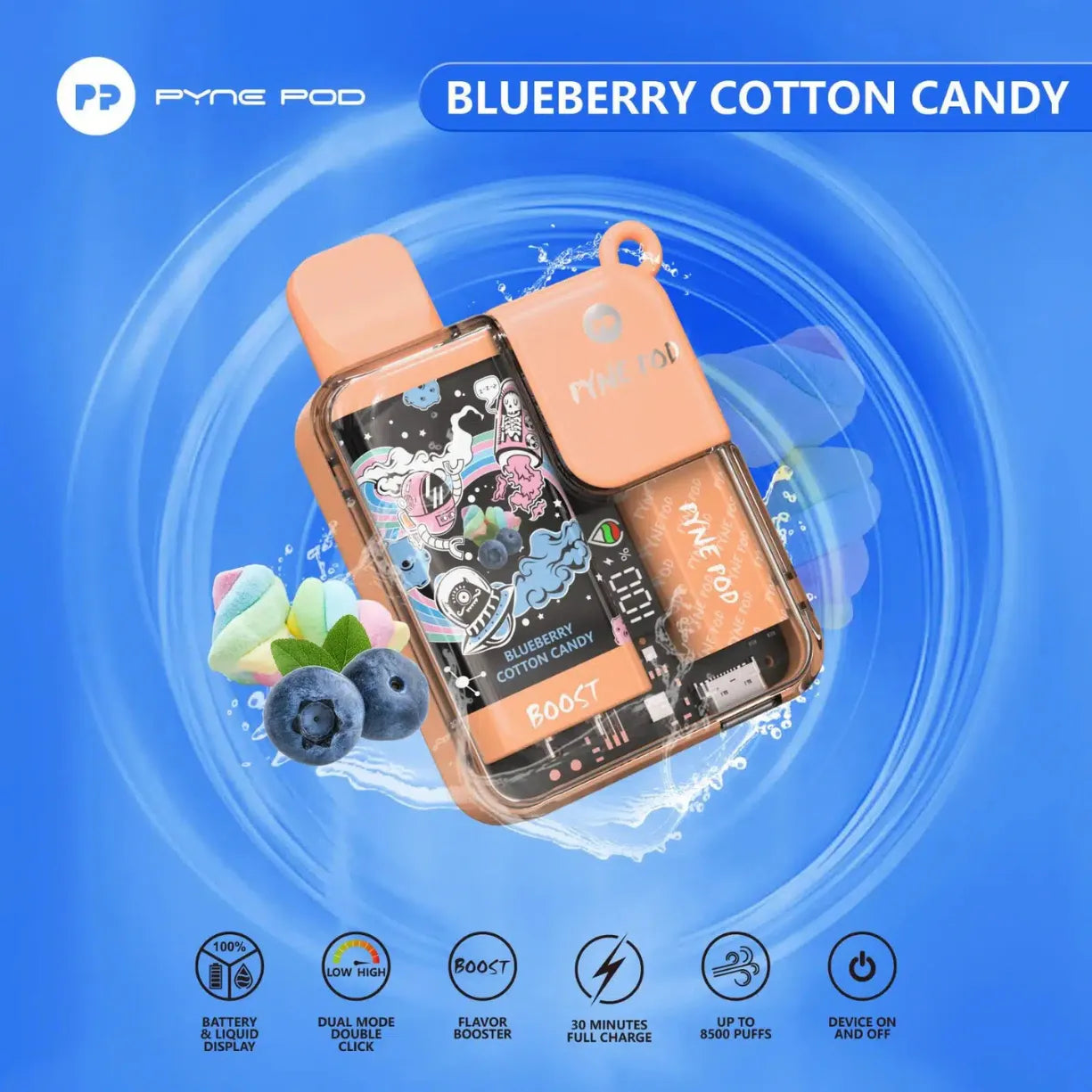 Pyne Pod Boost 8500 Puffs 5% Nicotine Vape in Dubai
