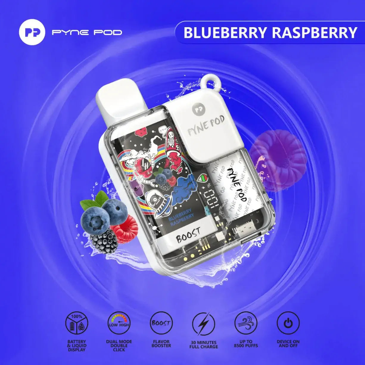 Pyne Pod Boost 8500 Puffs 5% Nicotine Vape in Dubai