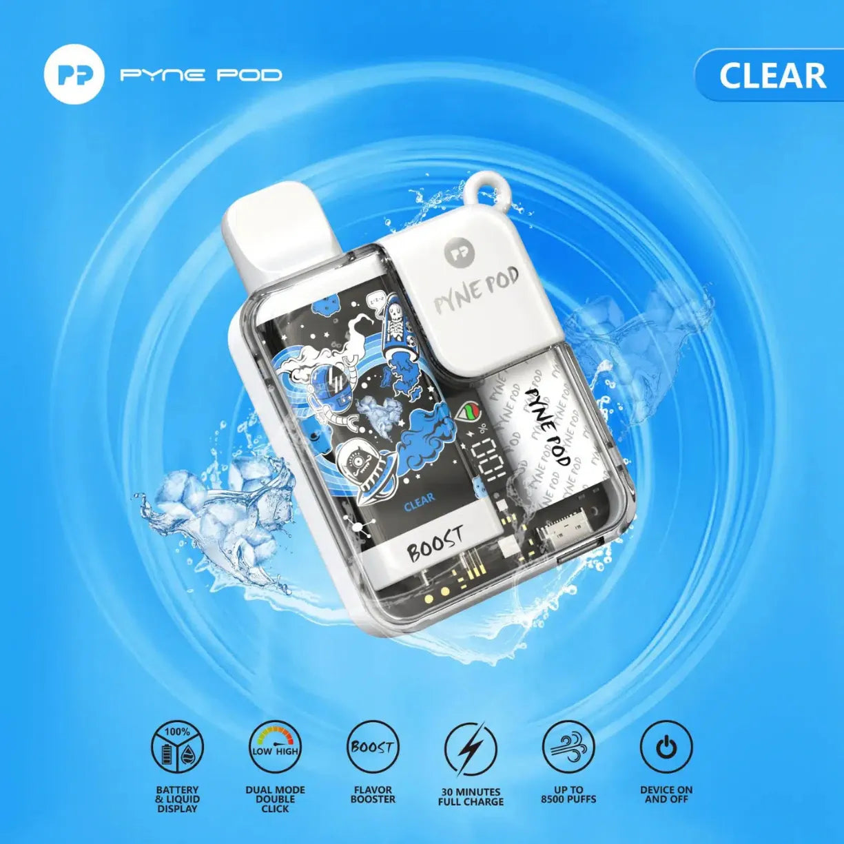 Pyne Pod Boost 8500 Puffs 5% Nicotine Vape in Dubai