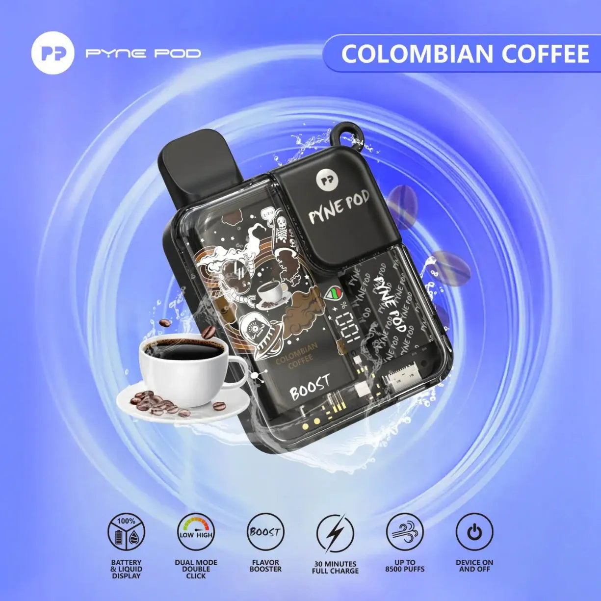 Pyne Pod Boost 8500 Puffs 5% Nicotine Vape in Dubai