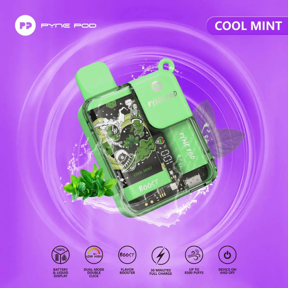Pyne Pod Boost 8500 Puffs 5% Nicotine Vape in Dubai