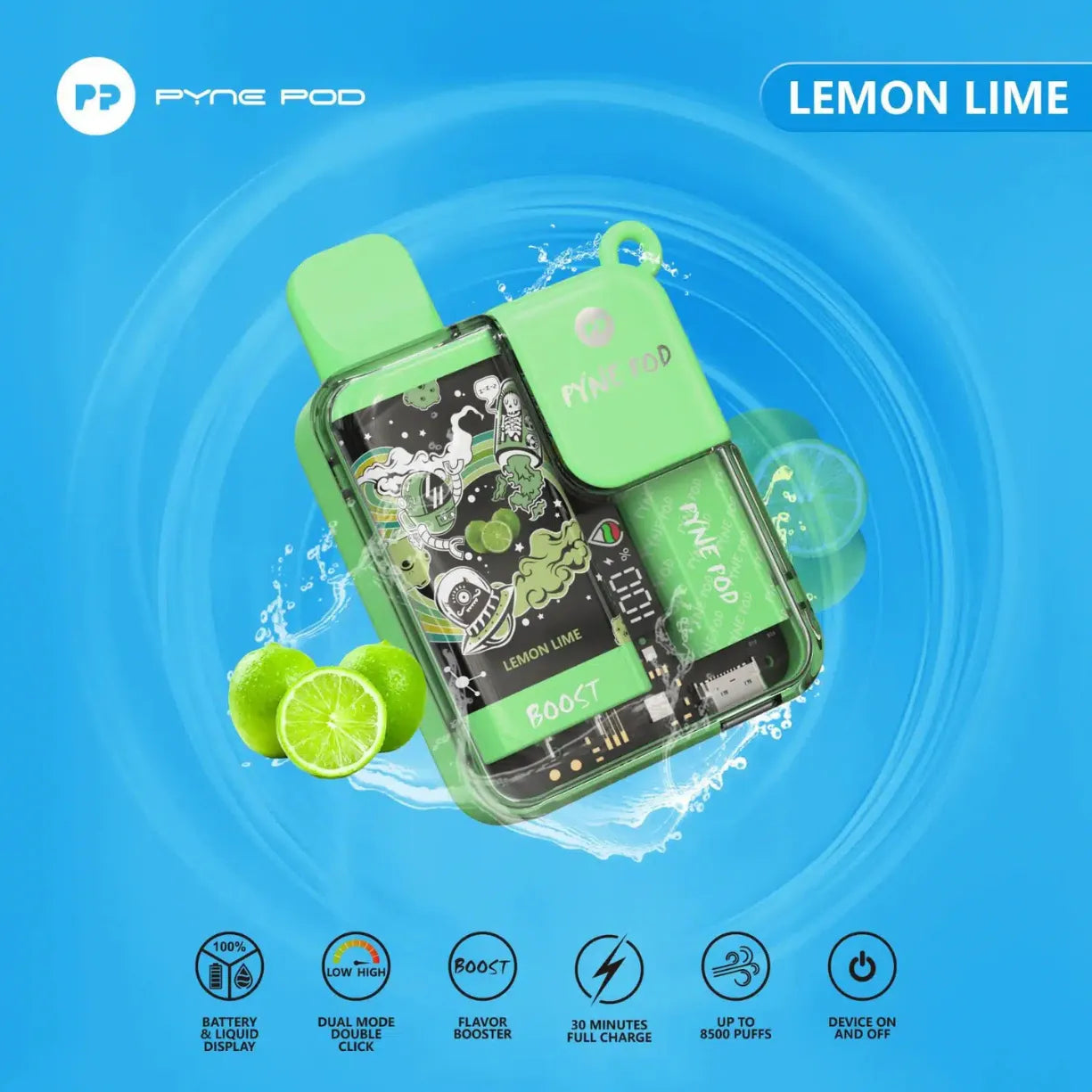 Pyne Pod Boost 8500 Puffs 5% Nicotine Vape in Dubai