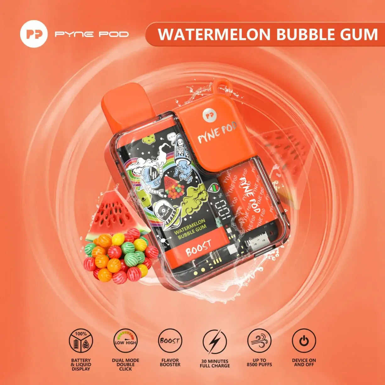 Pyne Pod Boost 8500 Puffs 5% Nicotine Vape in Dubai