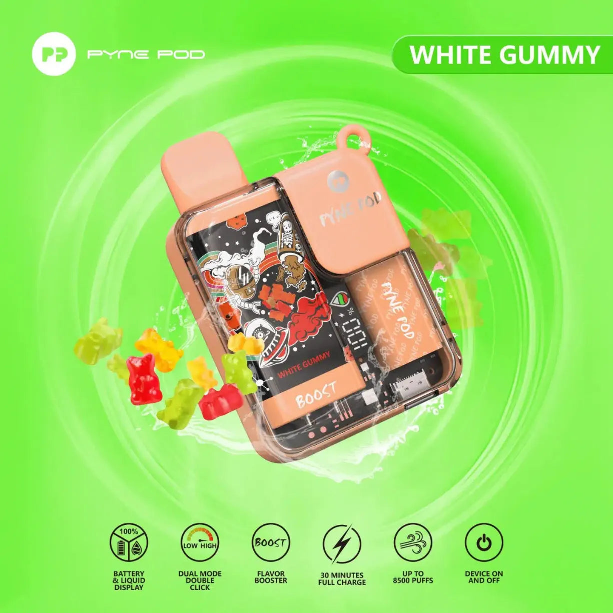 Pyne Pod Boost 8500 Puffs 5% Nicotine Vape in Dubai