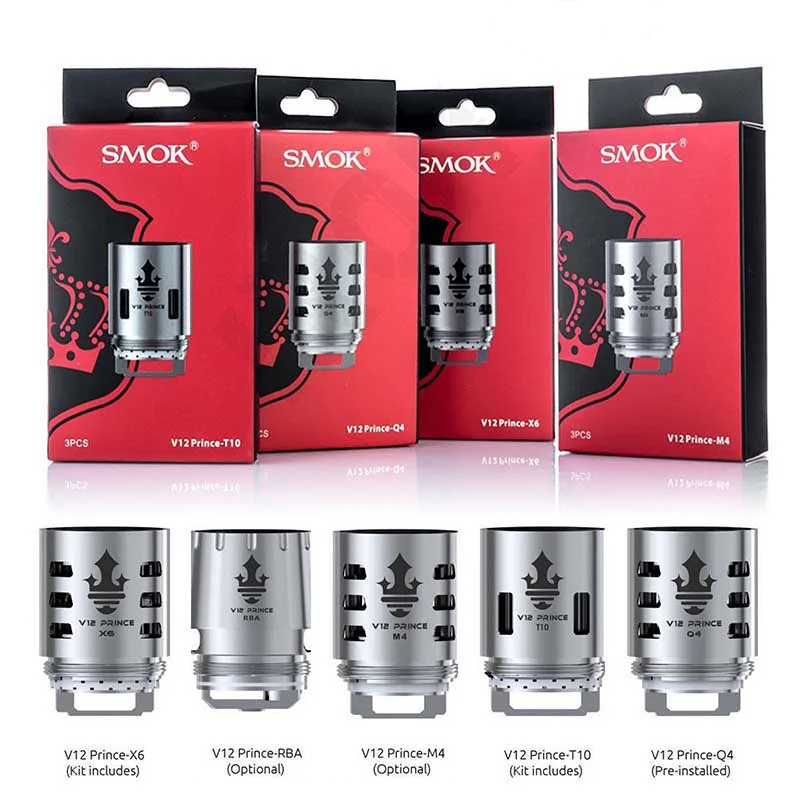 Smok Tfv12 Prince Coils V12-3pack-m4/q4/x6/t10 in Dubai