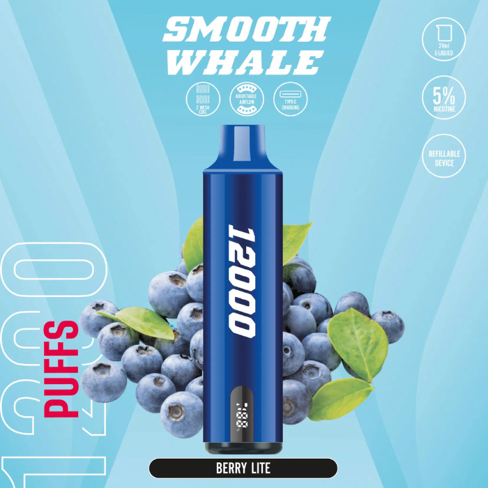 SMOOTH Whale Disposable 2% & 5% 12000 Puffs Rechargeable Vape in Dubai