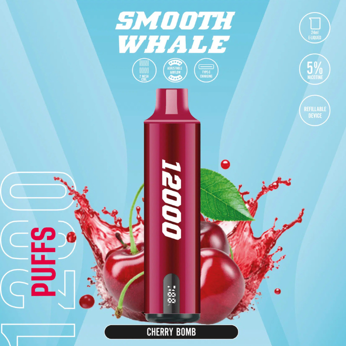 SMOOTH Whale Disposable 2% & 5% 12000 Puffs Rechargeable Vape in Dubai