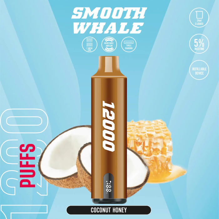 SMOOTH Whale Disposable 2% & 5% 12000 Puffs Rechargeable Vape in Dubai
