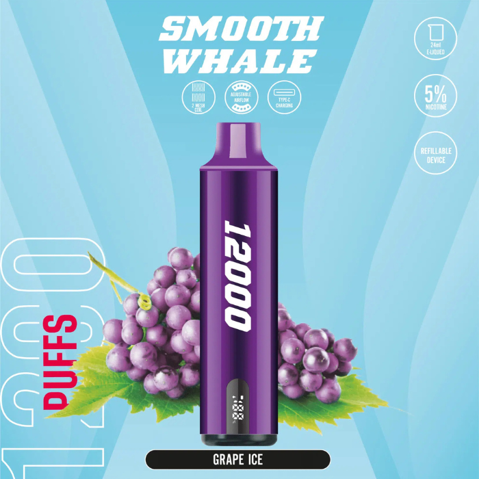 SMOOTH Whale Disposable 2% & 5% 12000 Puffs Rechargeable Vape in Dubai