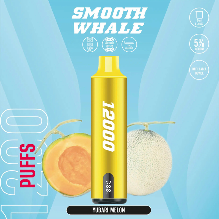 SMOOTH Whale Disposable 2% & 5% 12000 Puffs Rechargeable Vape in Dubai