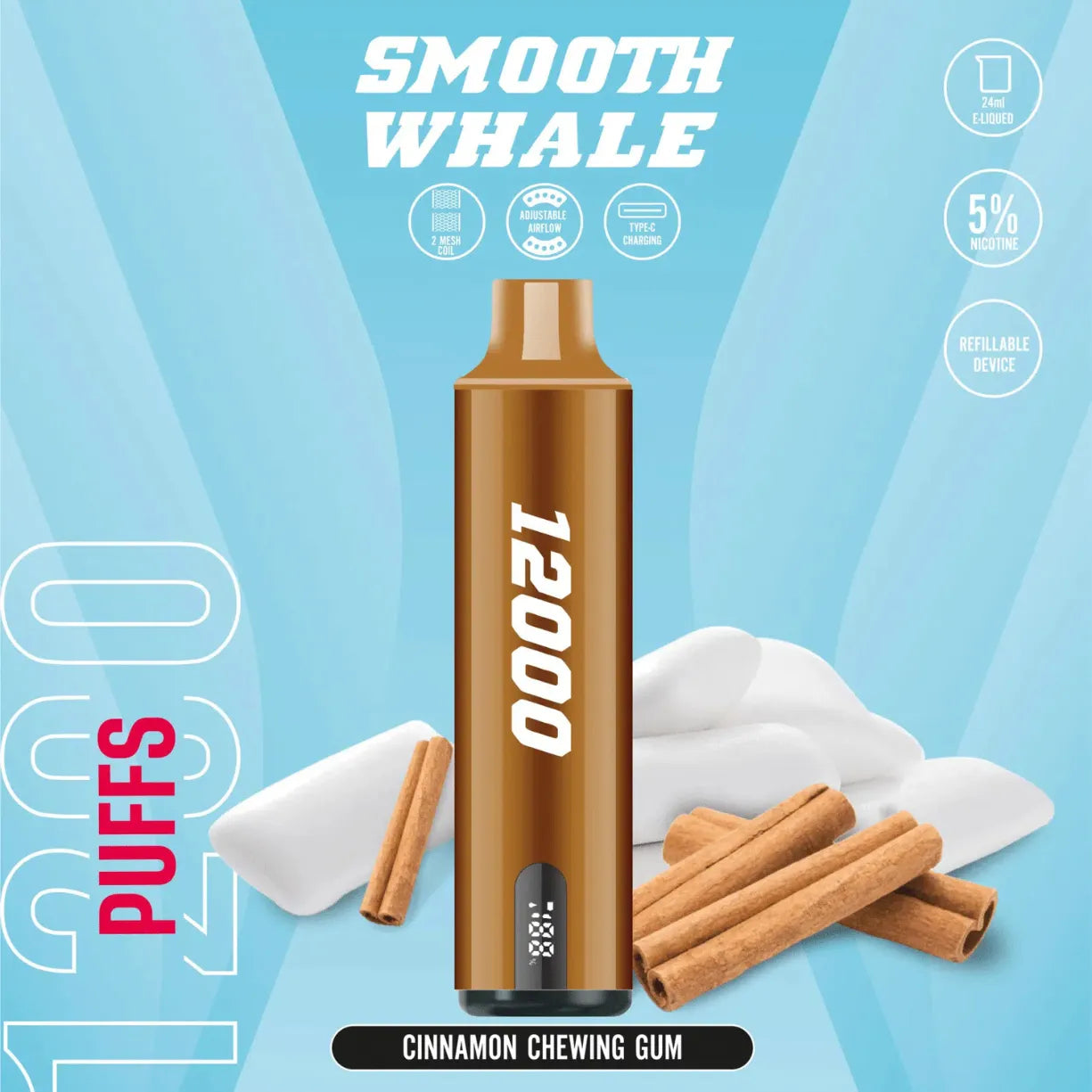 SMOOTH Whale 12000 Puffs Disposable Vape Best in UAE