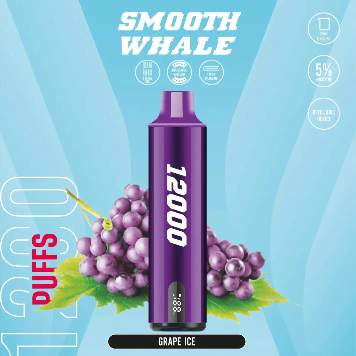 SMOOTH Whale 12000 Puffs Disposable Vape Best in UAE