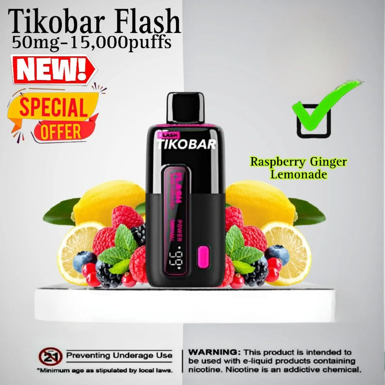 TIKOBAR Flash 15000 Puffs Best Disposable Vape