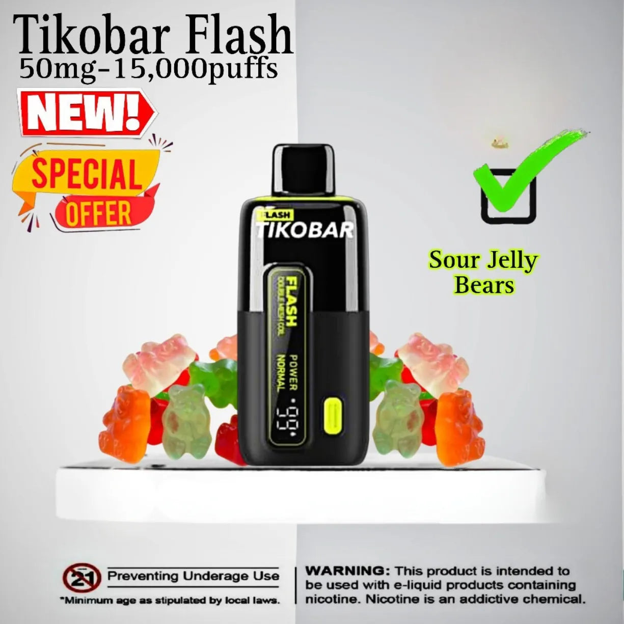 TIKOBAR Flash 15000 Puffs Best Disposable Vape