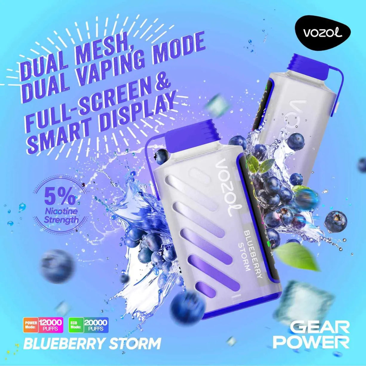 VOZOL Gear Power 20000 Puffs Dual Mode Disposable Vape