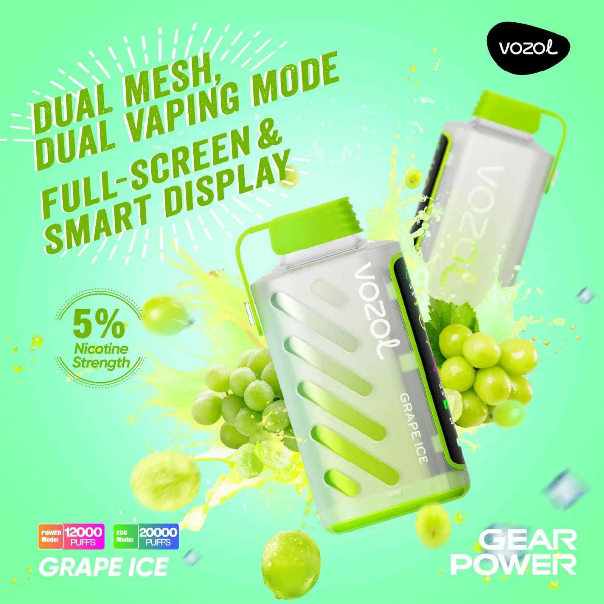 VOZOL Gear Power 20000 Puffs Dual Mode Disposable Vape