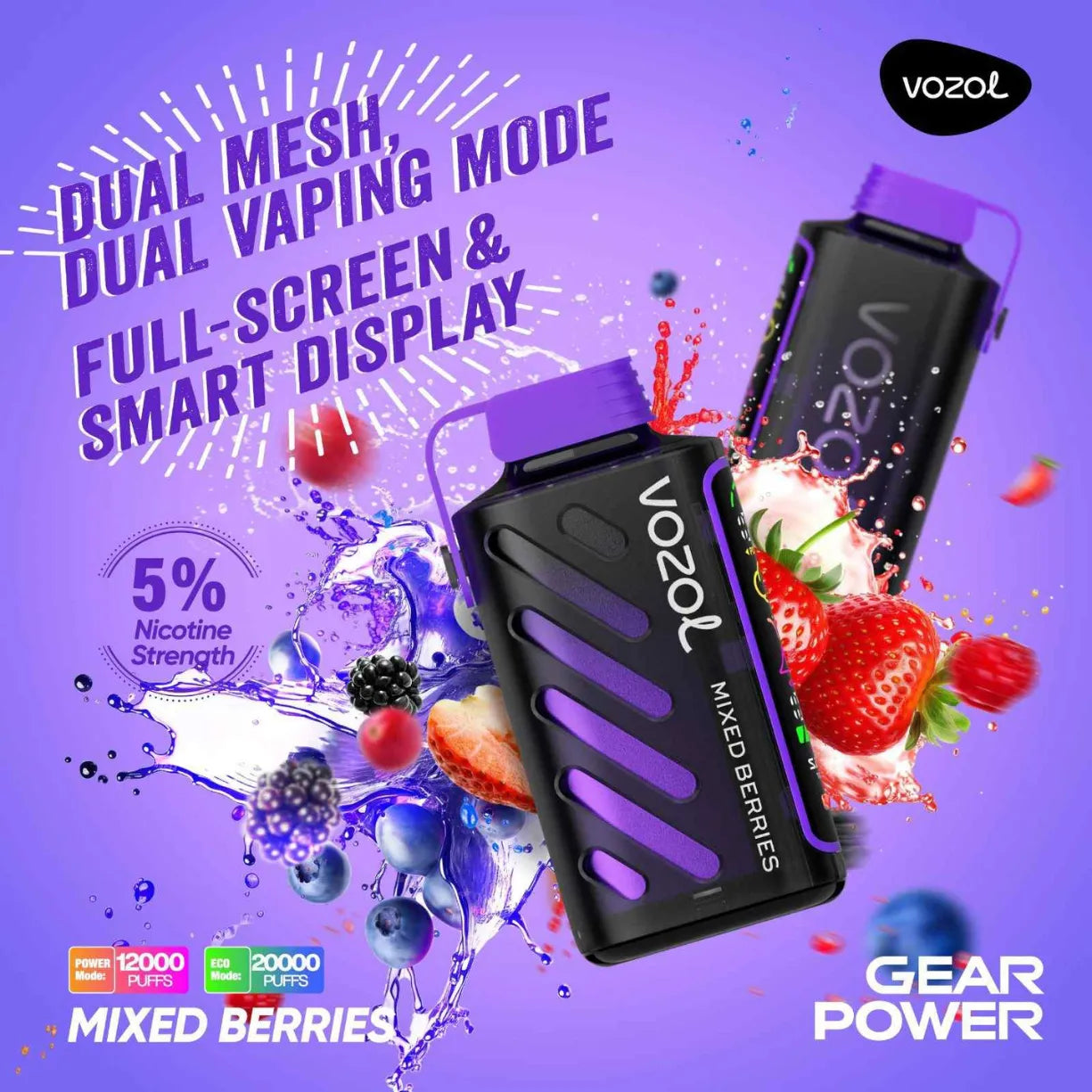 VOZOL Gear Power 20000 Puffs Dual Mode Disposable Vape