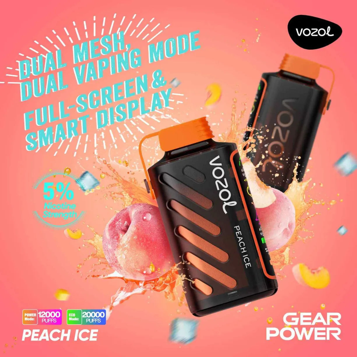 VOZOL Gear Power 20000 Puffs Dual Mode Disposable Vape