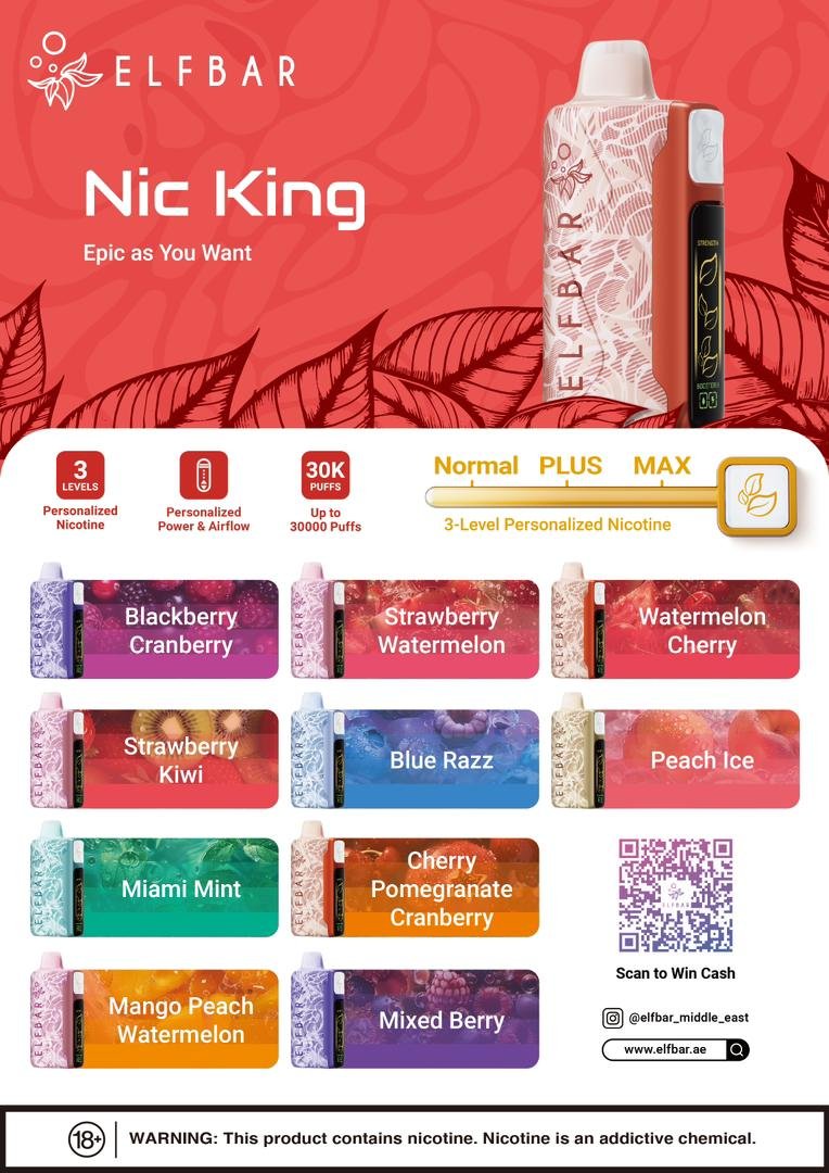 ELFBAR Nic King Disposable Vape 30,000 Puffs in Dubai, UAE