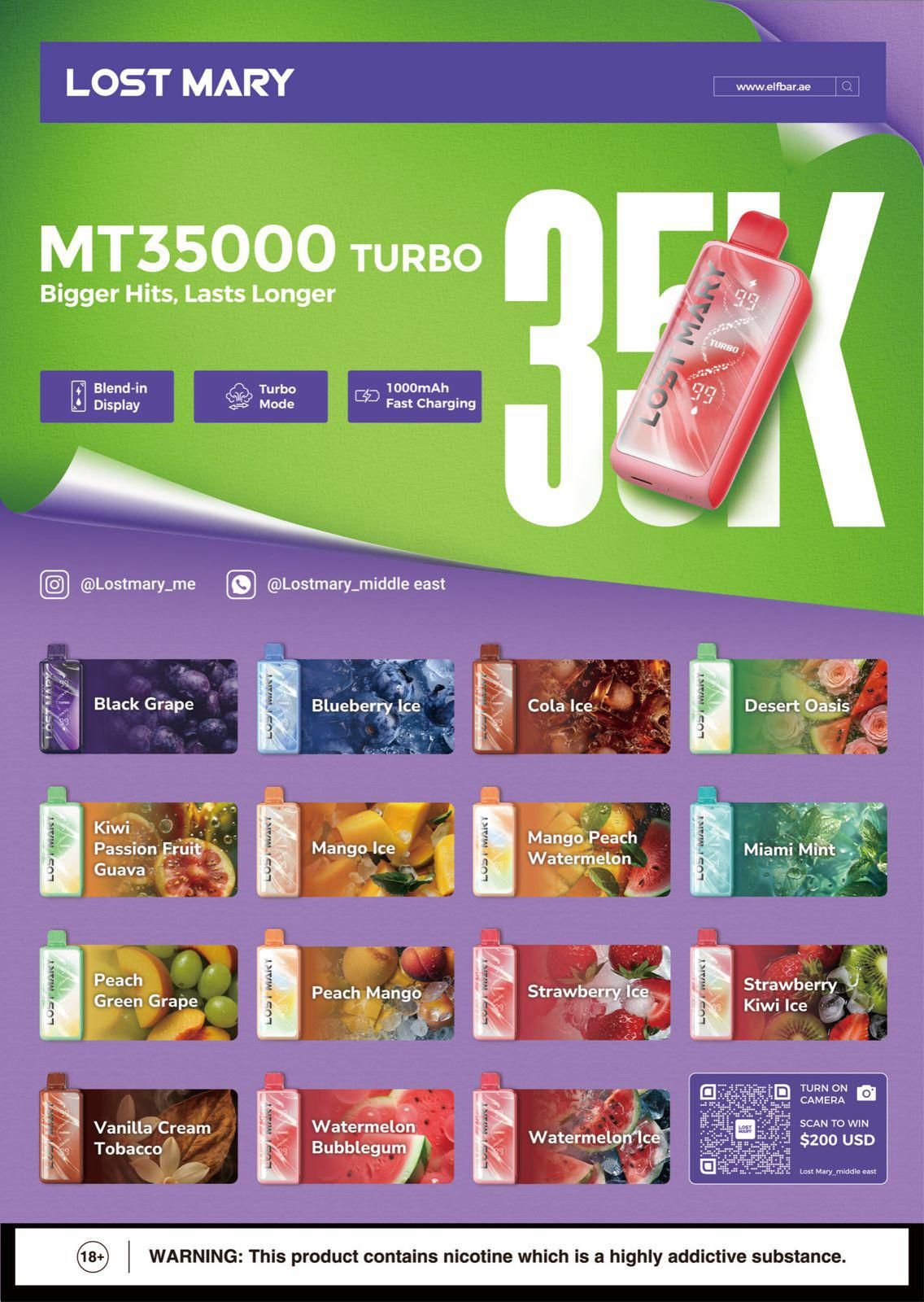 Lost Mary MT 35000 Puffs Turbo in Dubai,UAE