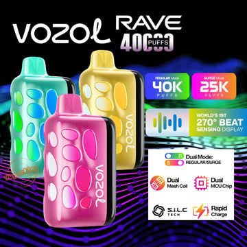 Vozol Rave 40000 puffs 20MG and 50mg nicotine in Dubai